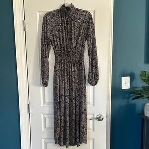 Free Press animal print Long Sleeve Dress